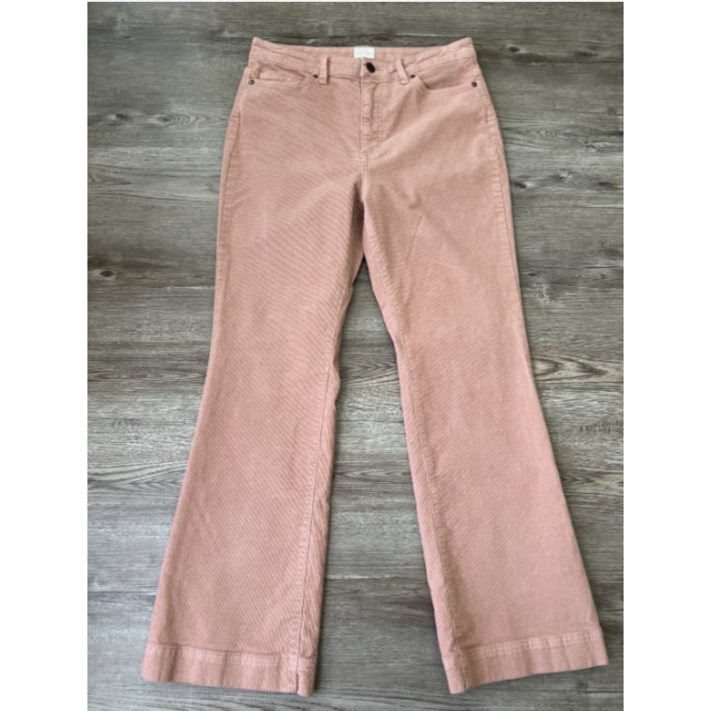 Ann Mashburn Kendall Flare Cord Jeans Womens 28 Pink 5 Pocket Ankle Length